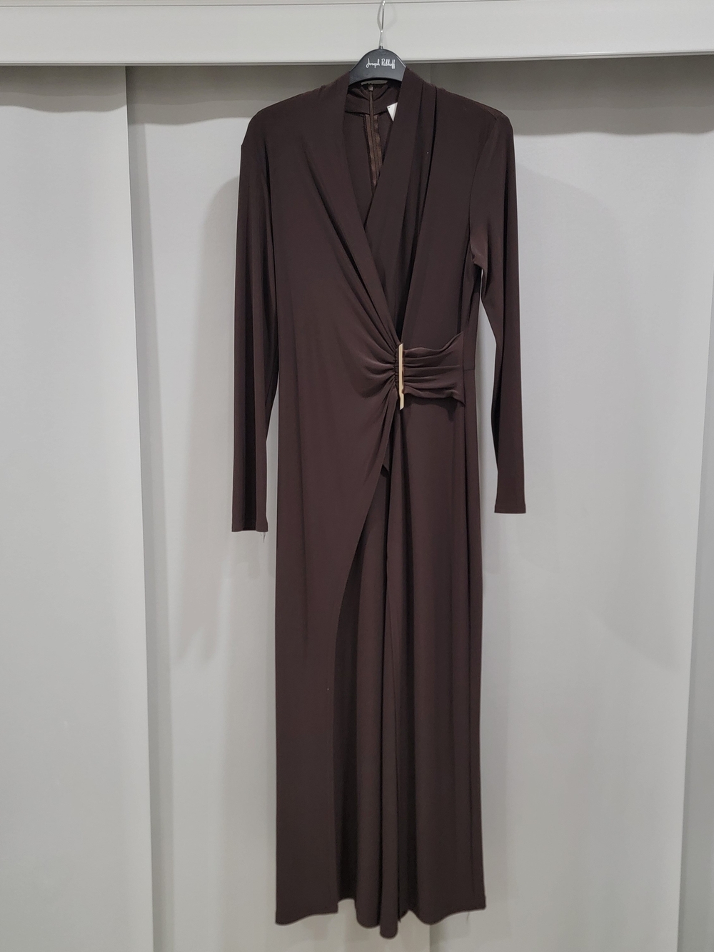 Elegant Brown Wrap-Style Jumpsuit